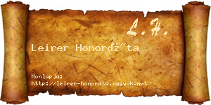 Leirer Honoráta névjegykártya
